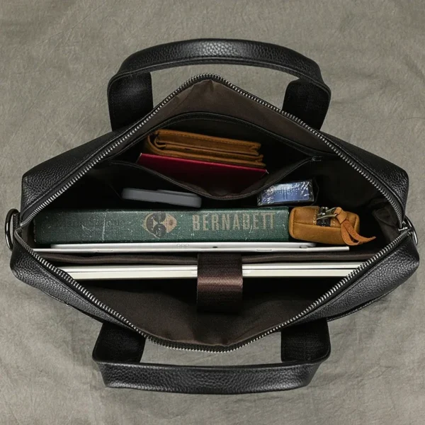Porte documents et PC portable Sac en cuir Véritable ,Marron – Image 3